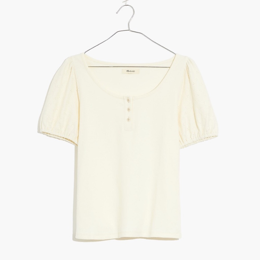 Madewell Eyelet-Sleeve Henley Top